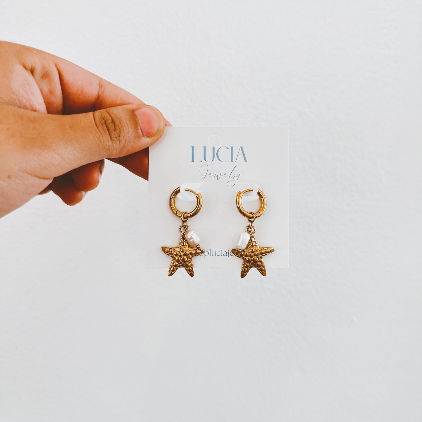 Starfish Pearl Hoops