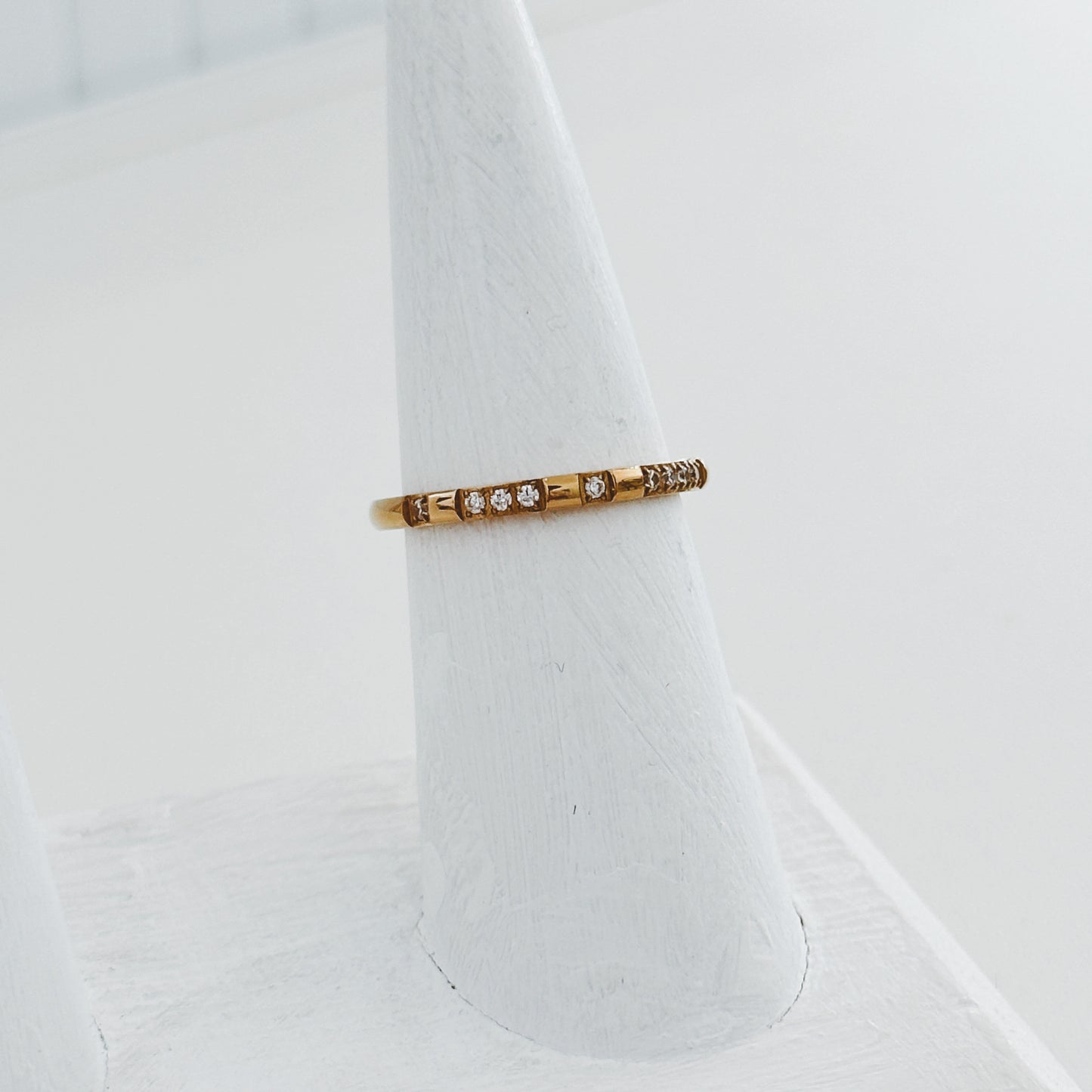 Dainty Textured Pavé Band