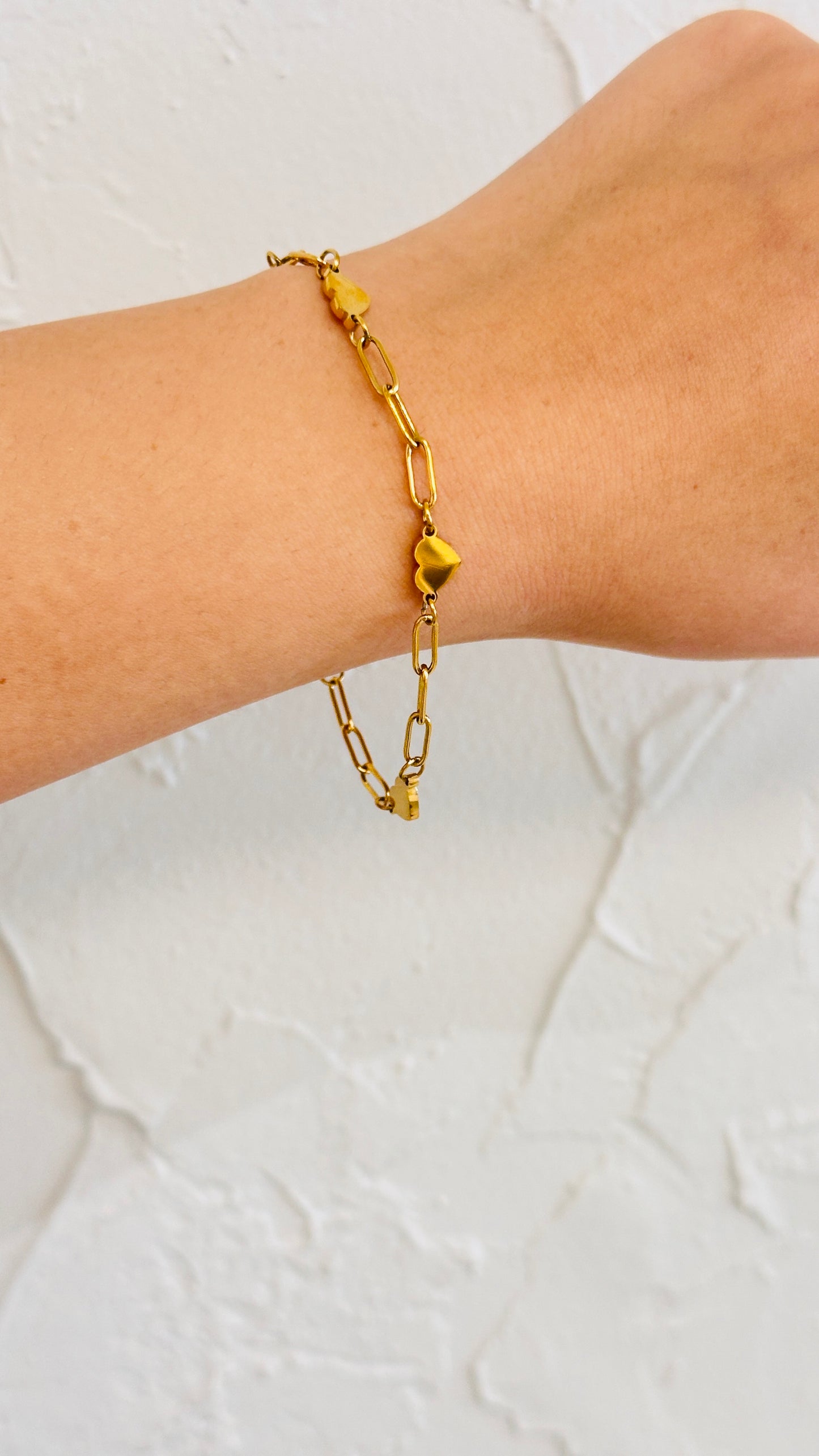Heart Paper Clip Bracelet