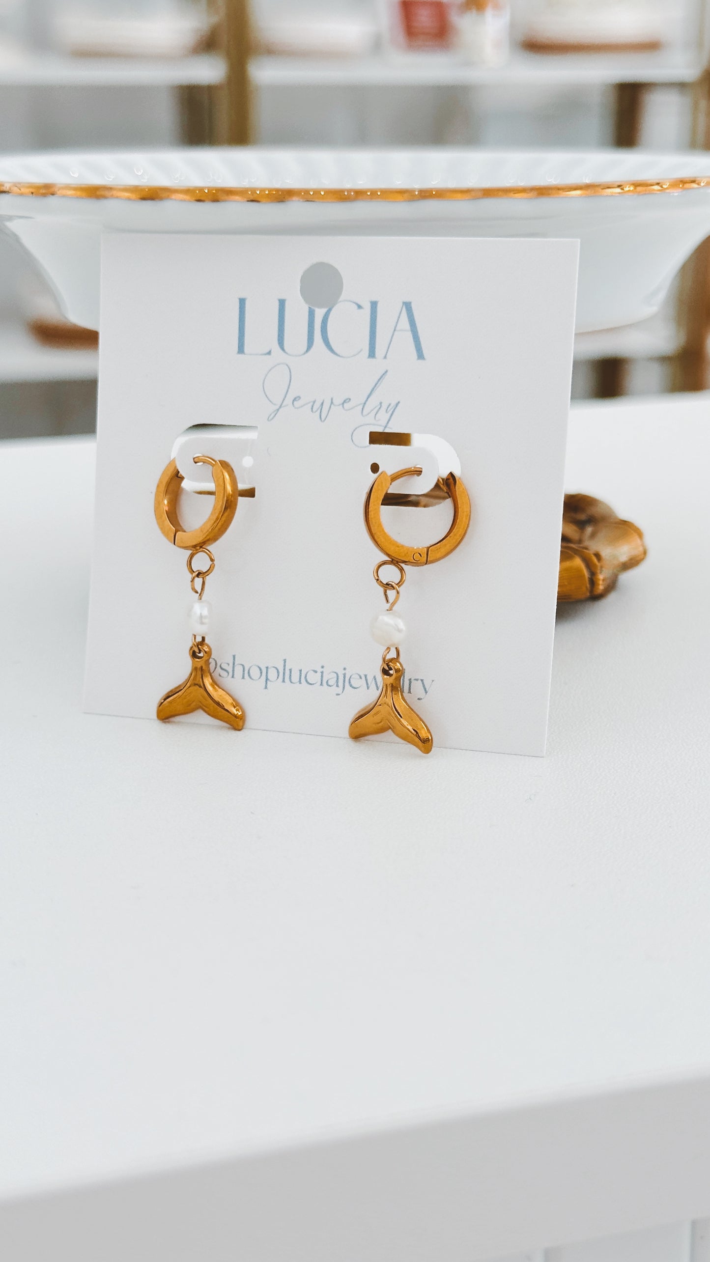 Dainty Whale Tail Hoops