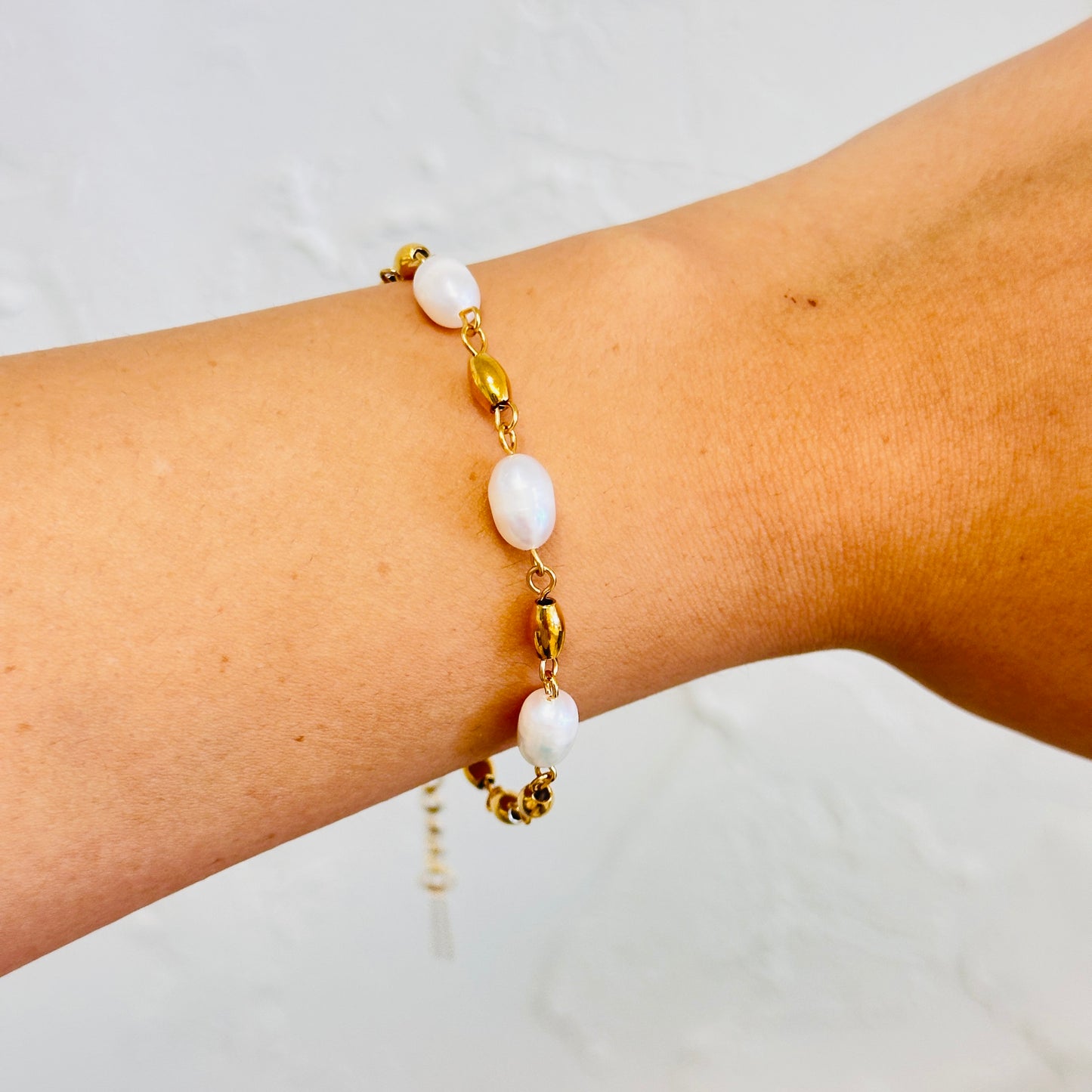 Pearl + Oval Beaded Bracelet