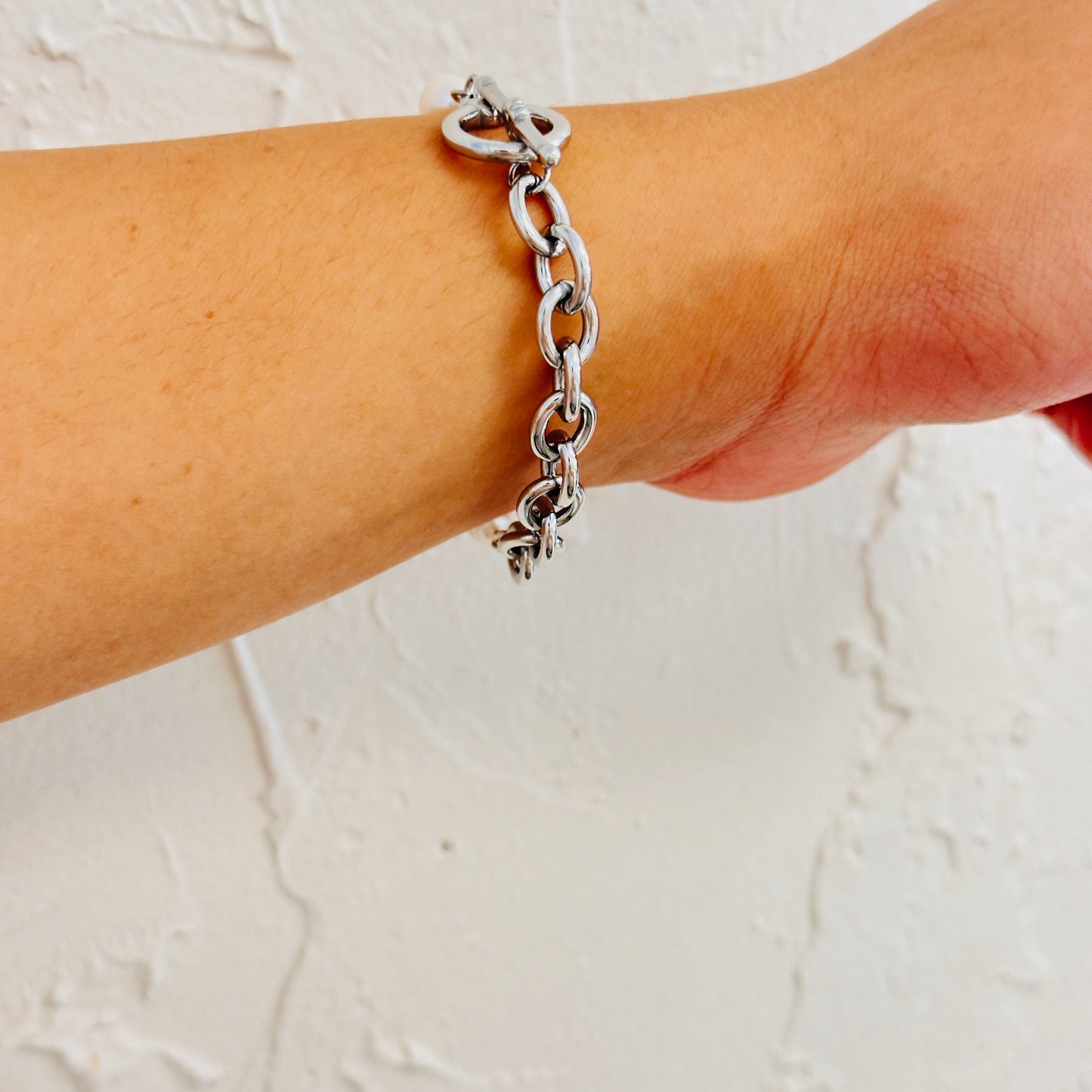 Abstract Pearl + Link Bracelet