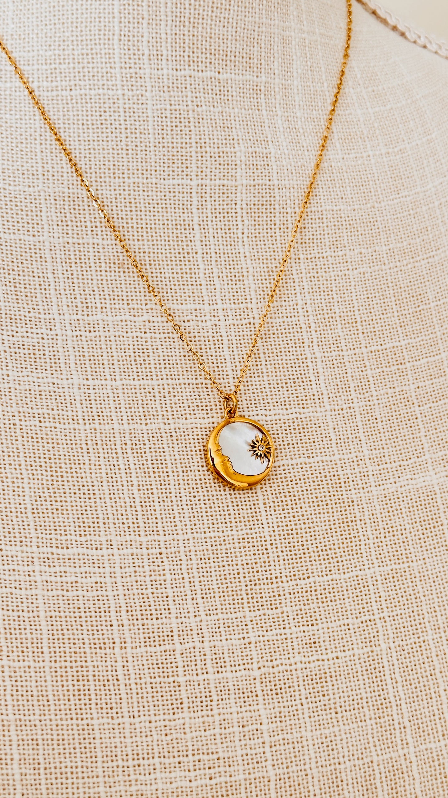 Mother of Pearl + Moonlight Pendant Necklace