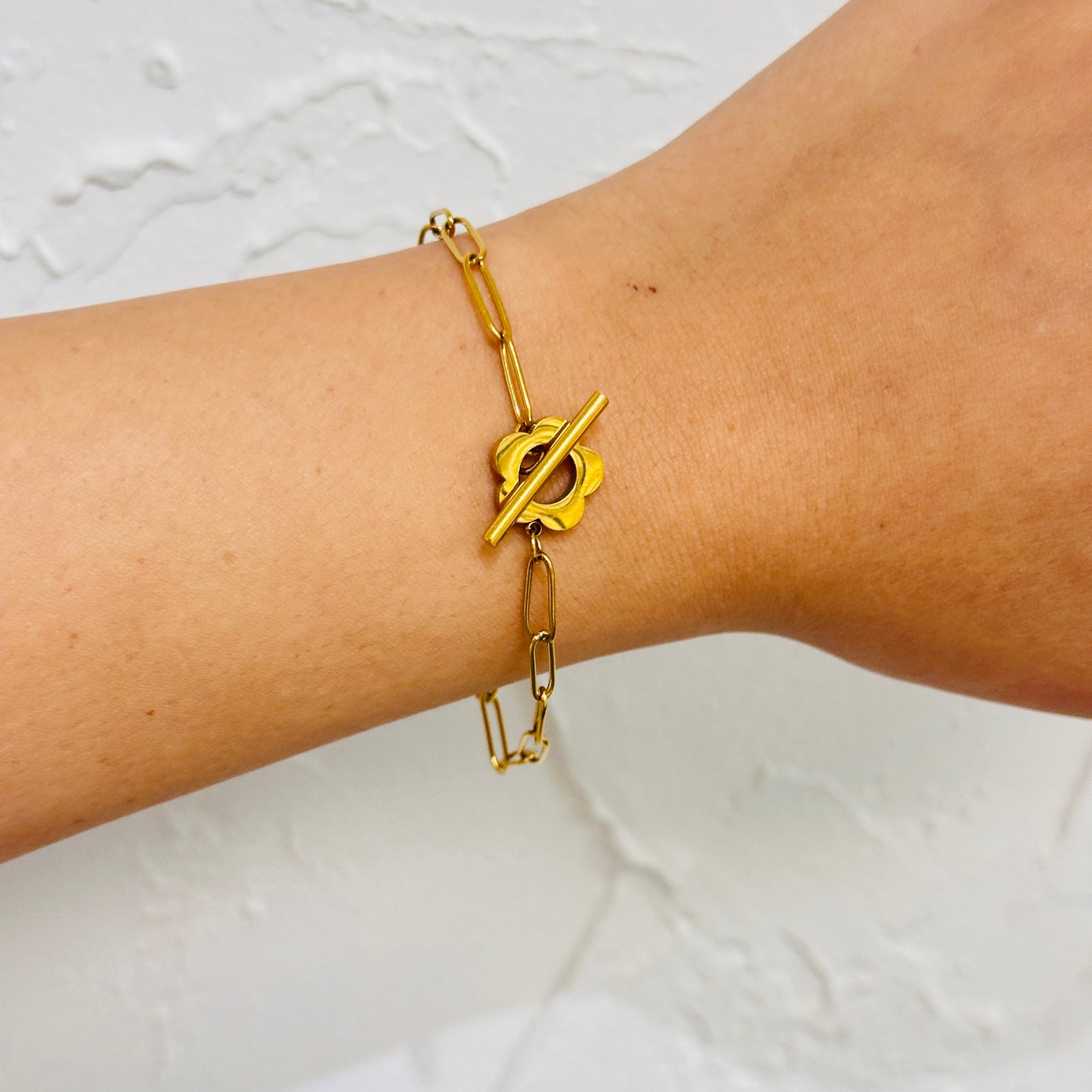 Floral OT Link Bracelet