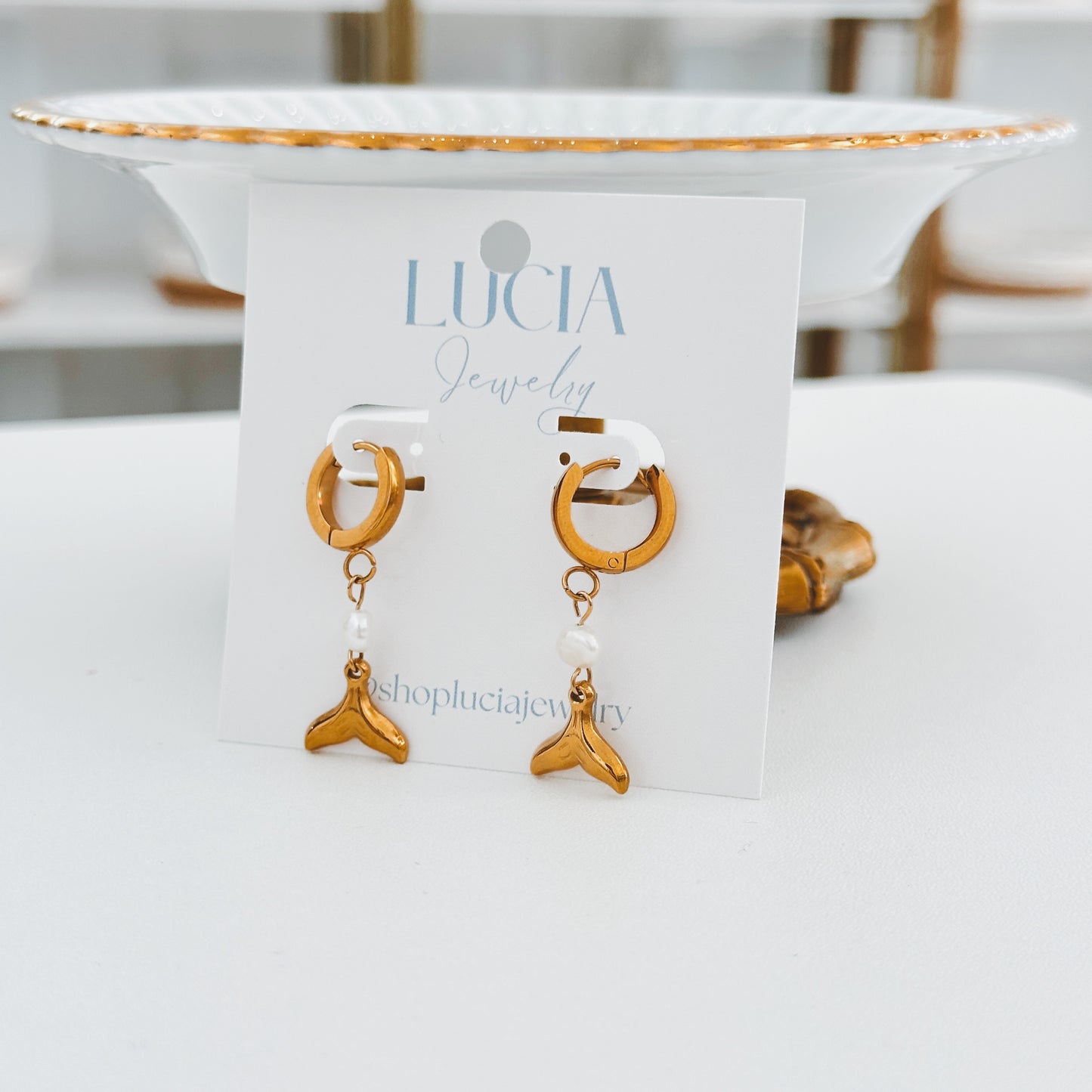 Dainty Whale Tail Hoops
