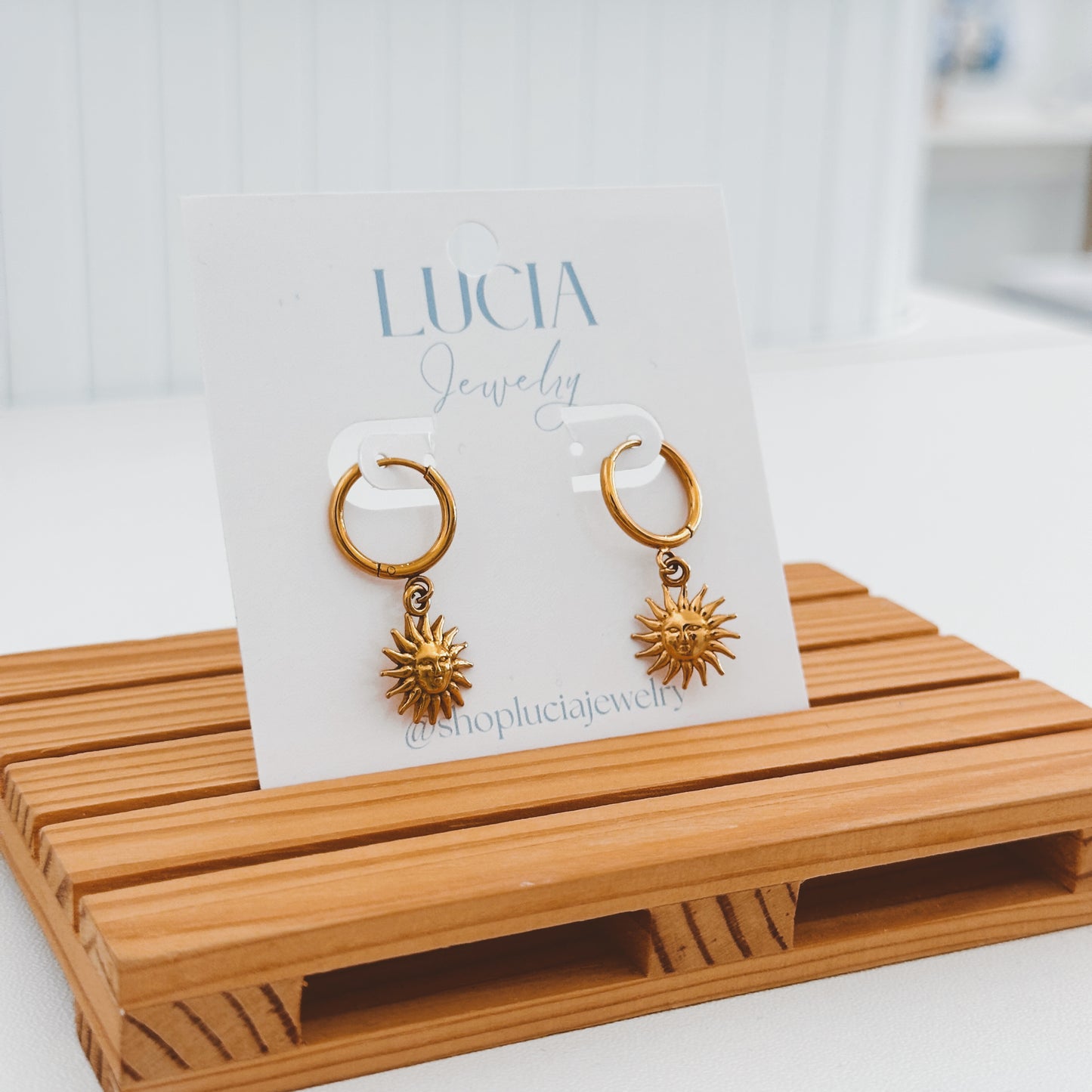 Dainty Sun Hoops