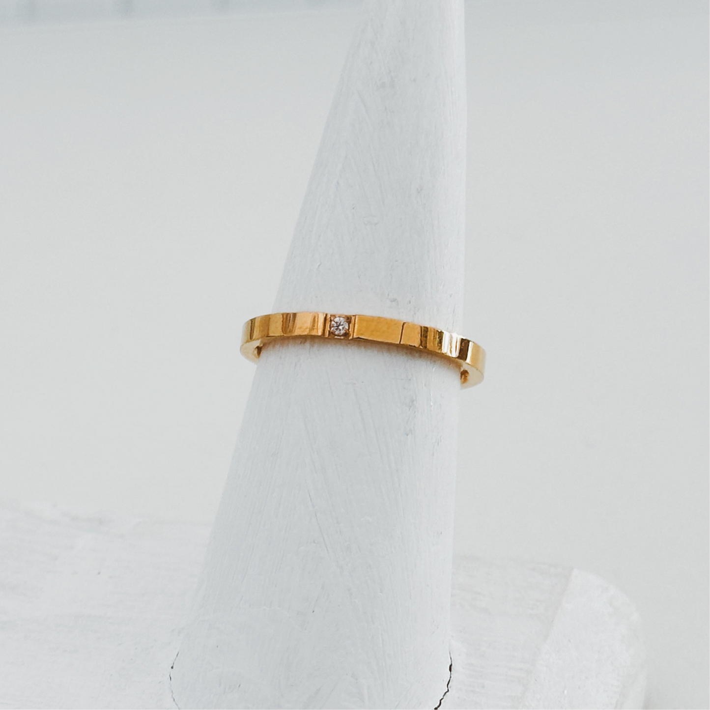 Dainty Single CZ Ring