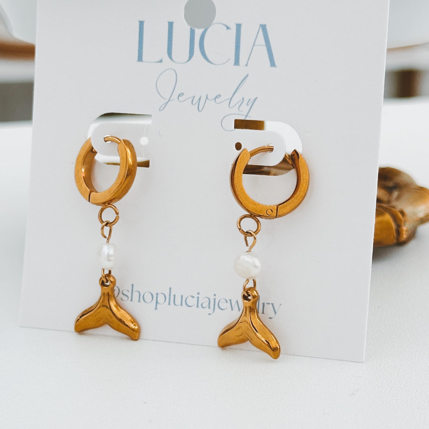 Dainty Whale Tail Hoops