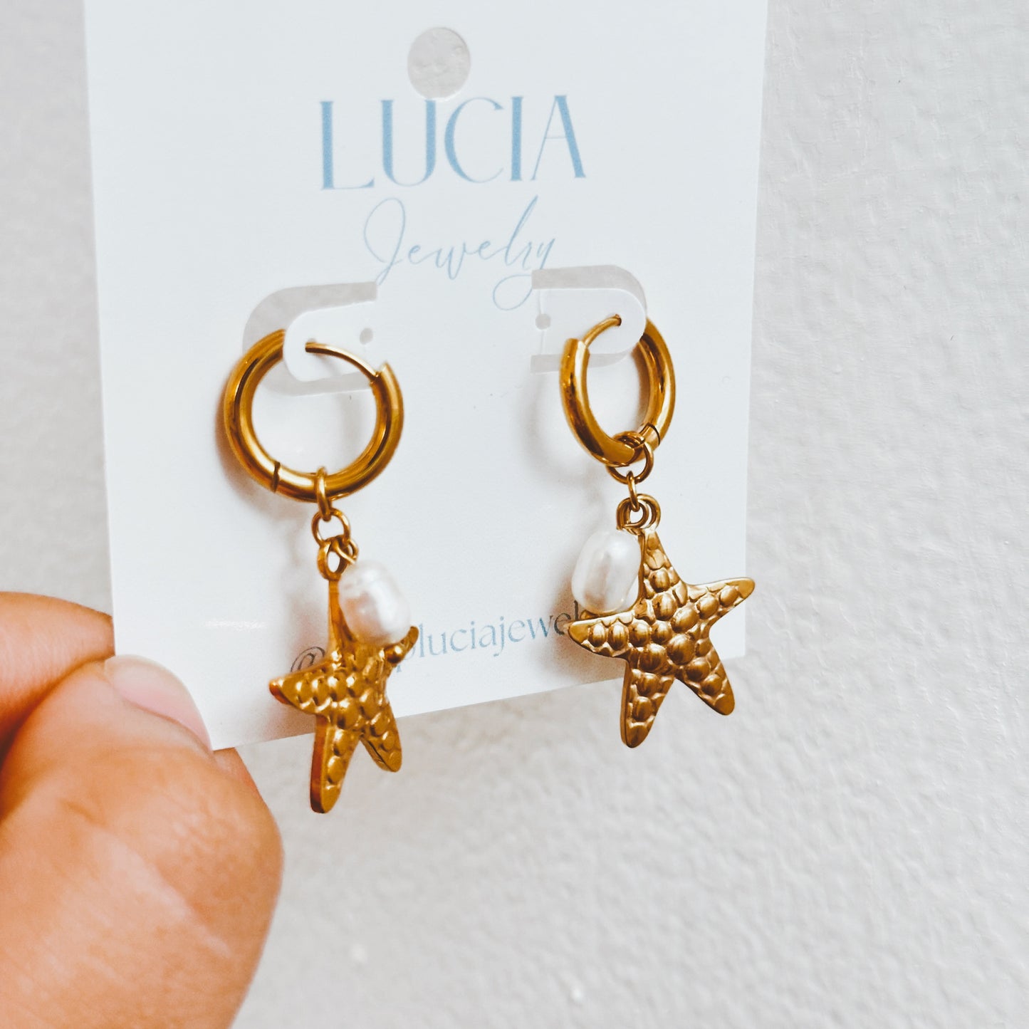Starfish Pearl Hoops