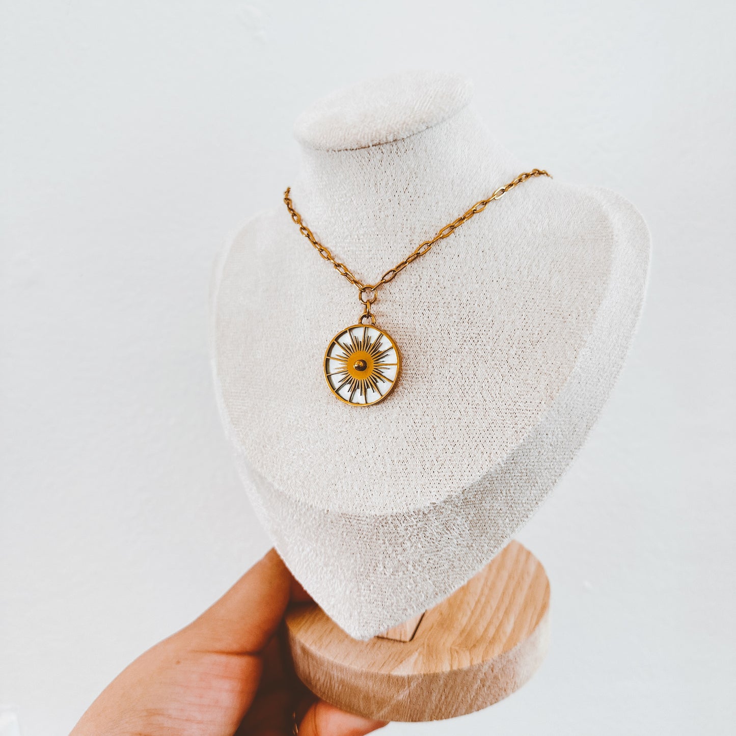 Shimmery Sun Dial Necklace