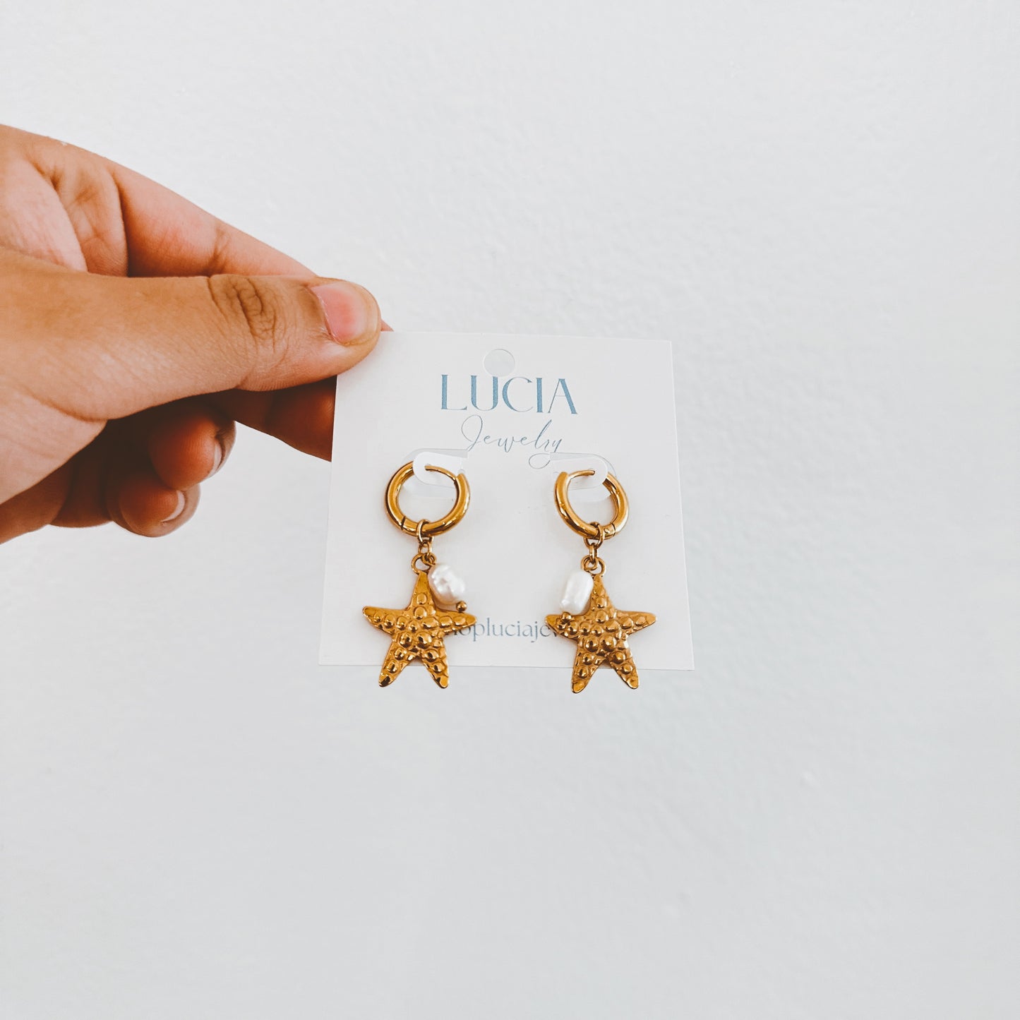 Starfish Pearl Hoops