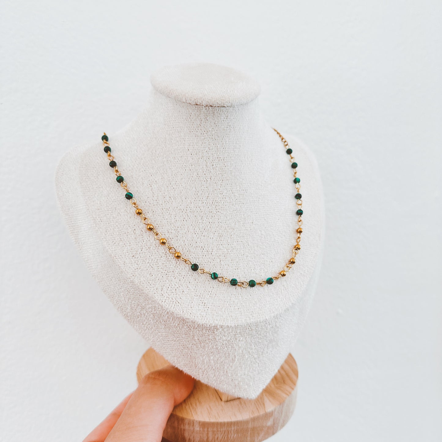 Beaded Malachite Chain