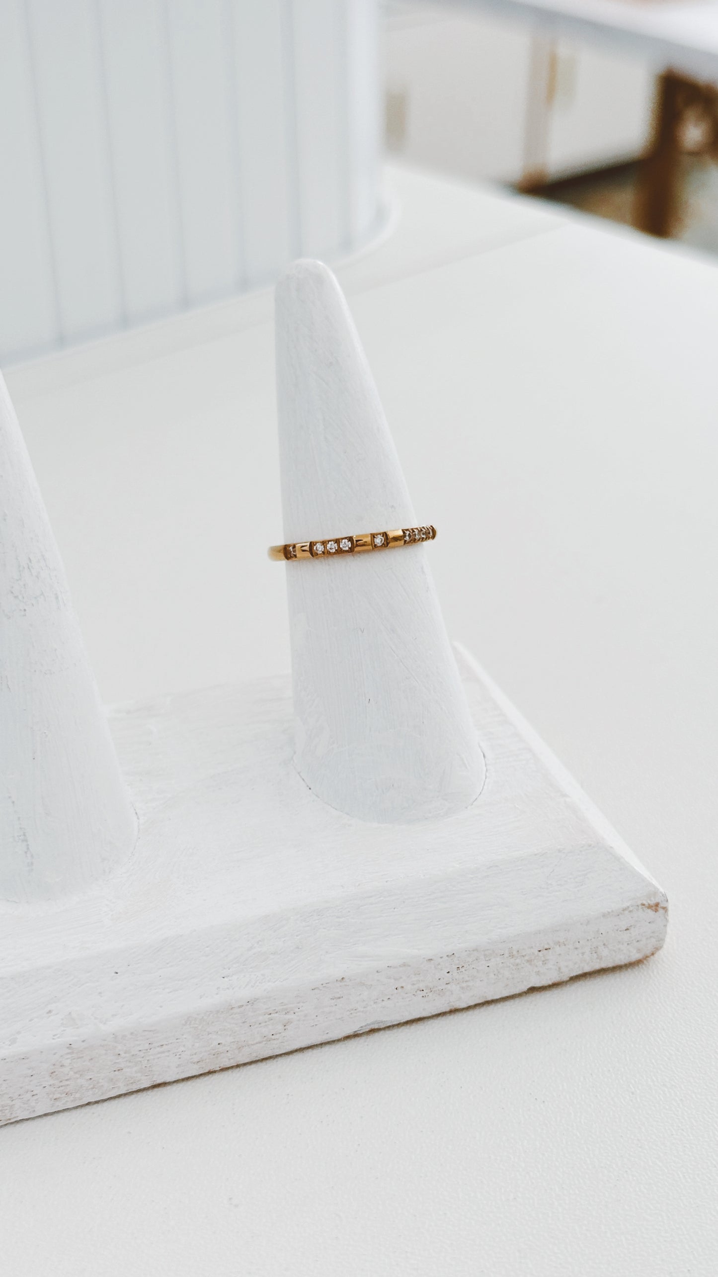 Dainty Textured Pavé Band
