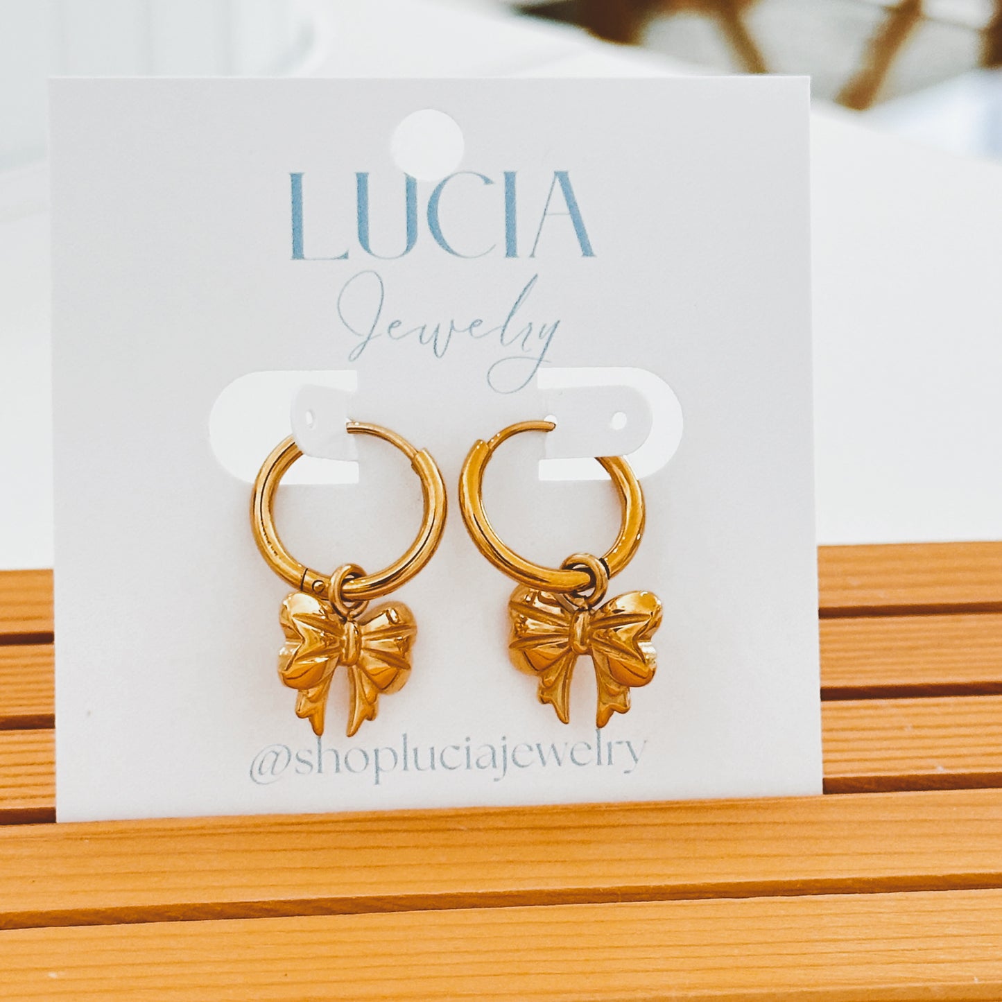 Dainty Bow Hoops