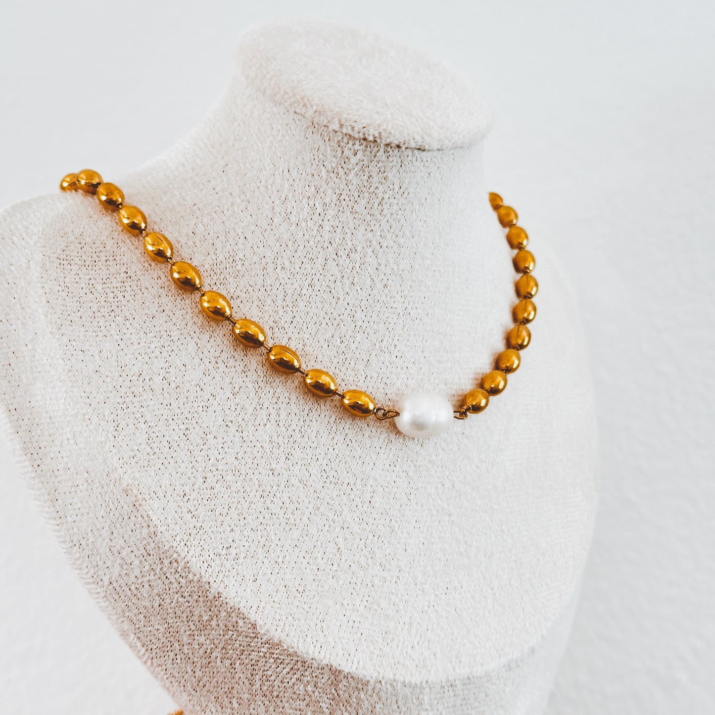 Bubble Bead Pearl Necklace