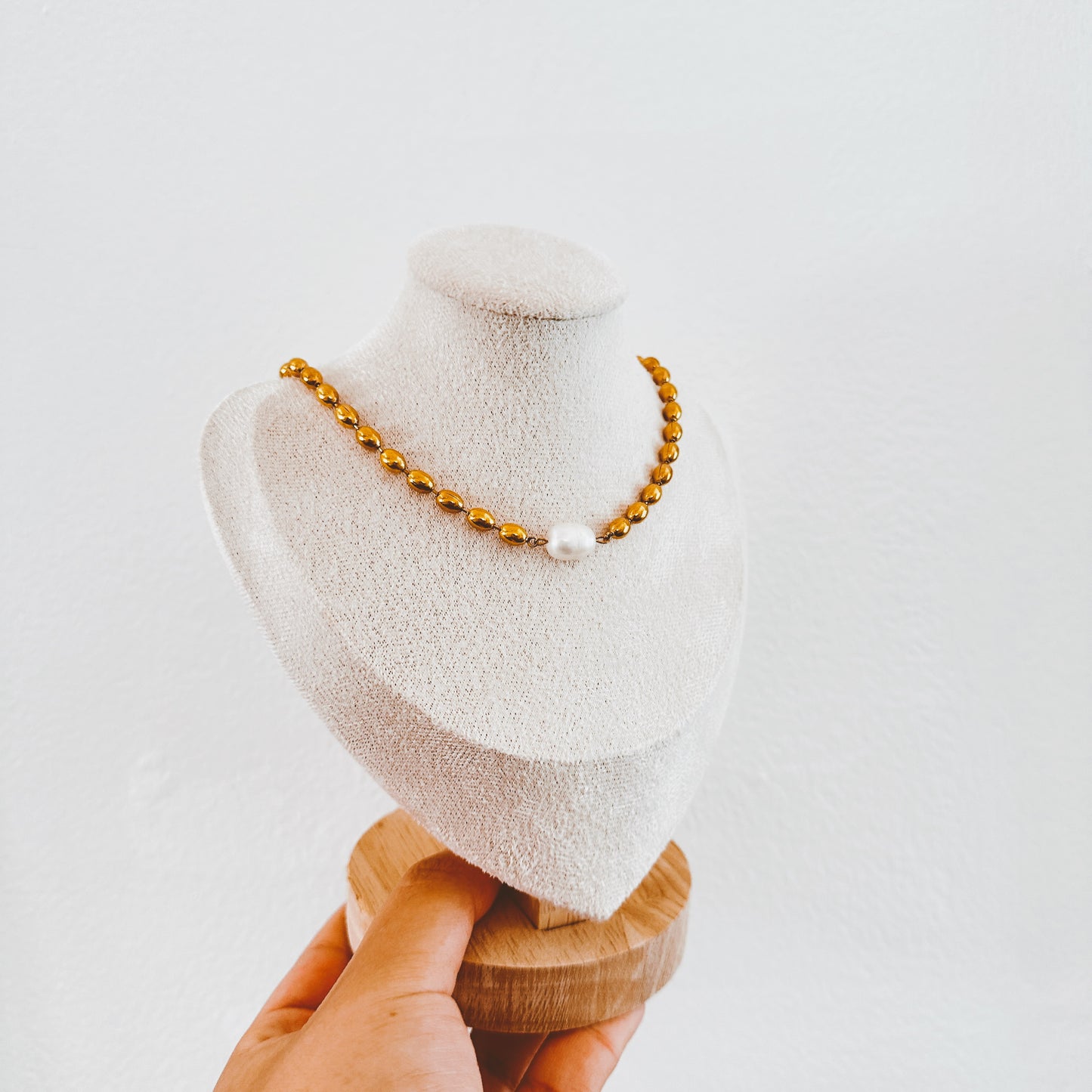 Bubble Bead Pearl Necklace