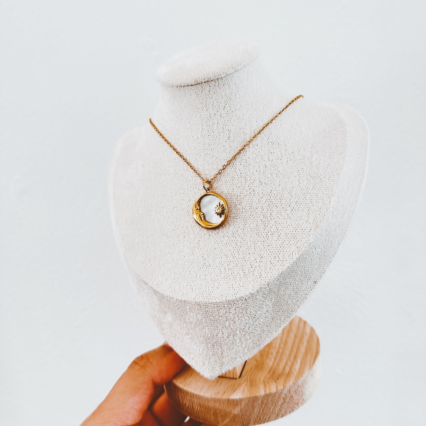 Shimmery Moon + Star Necklace