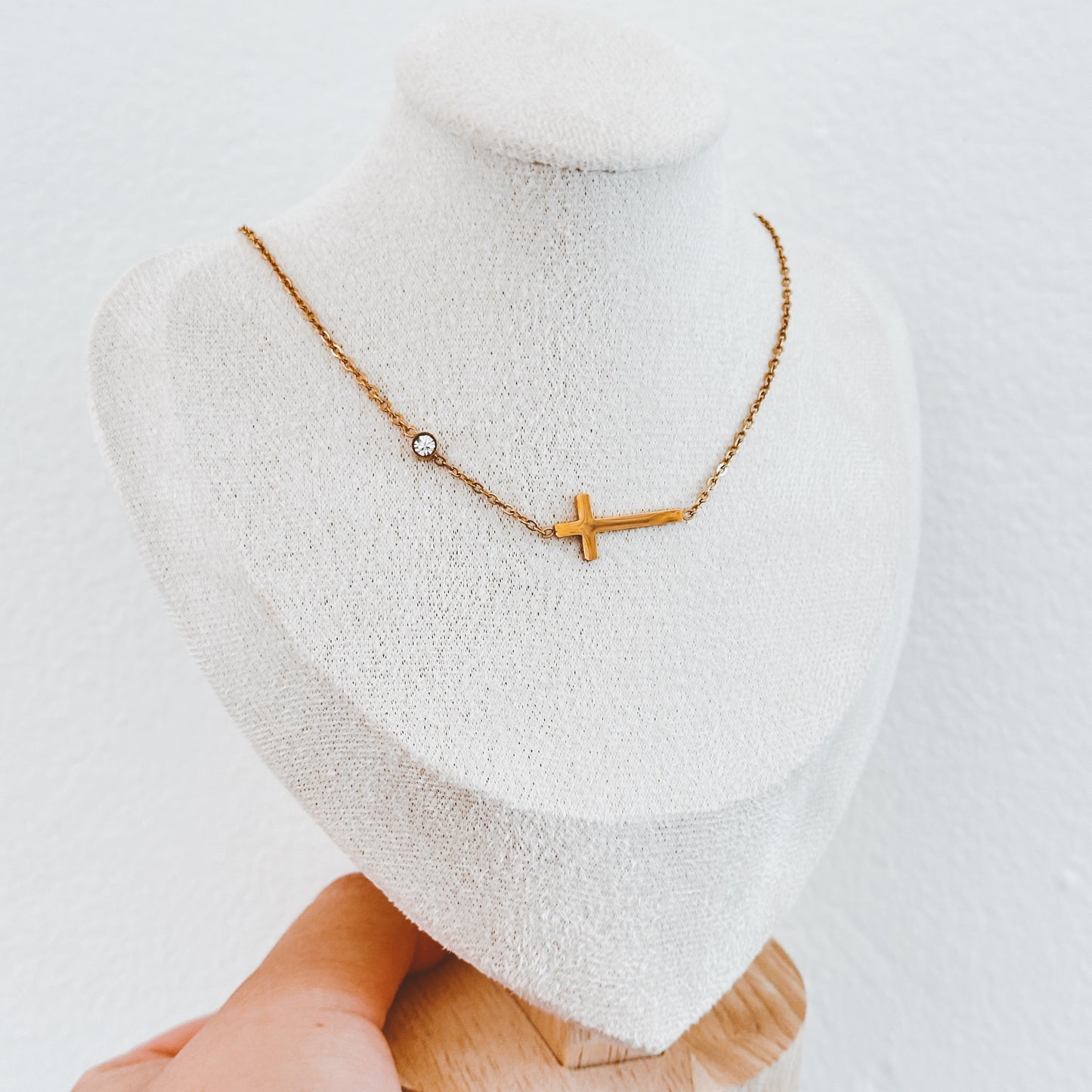 Sideways Cross Necklace