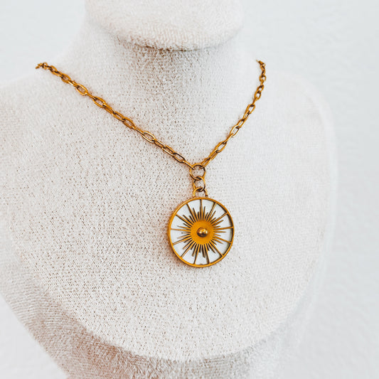 Shimmery Sun Dial Necklace