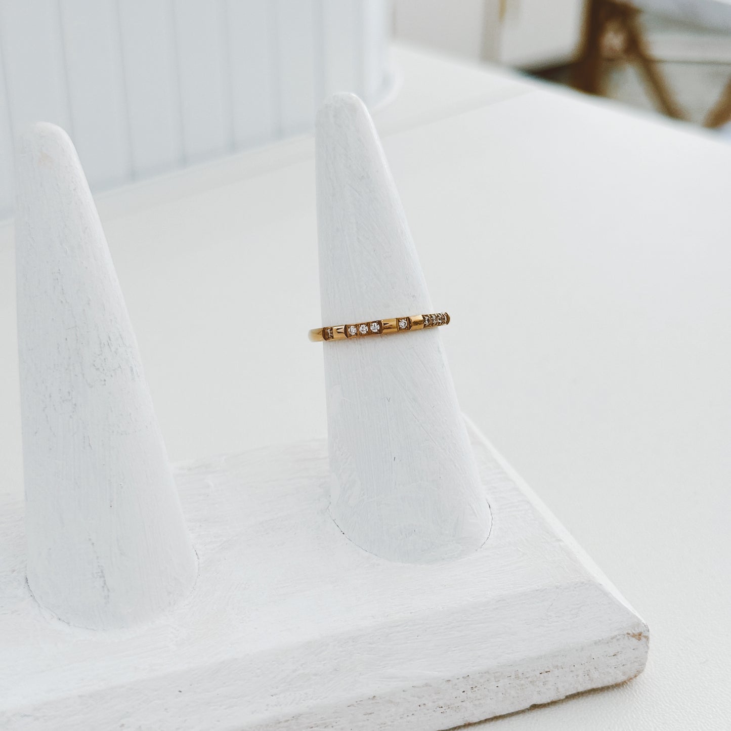 Dainty Textured Pavé Band