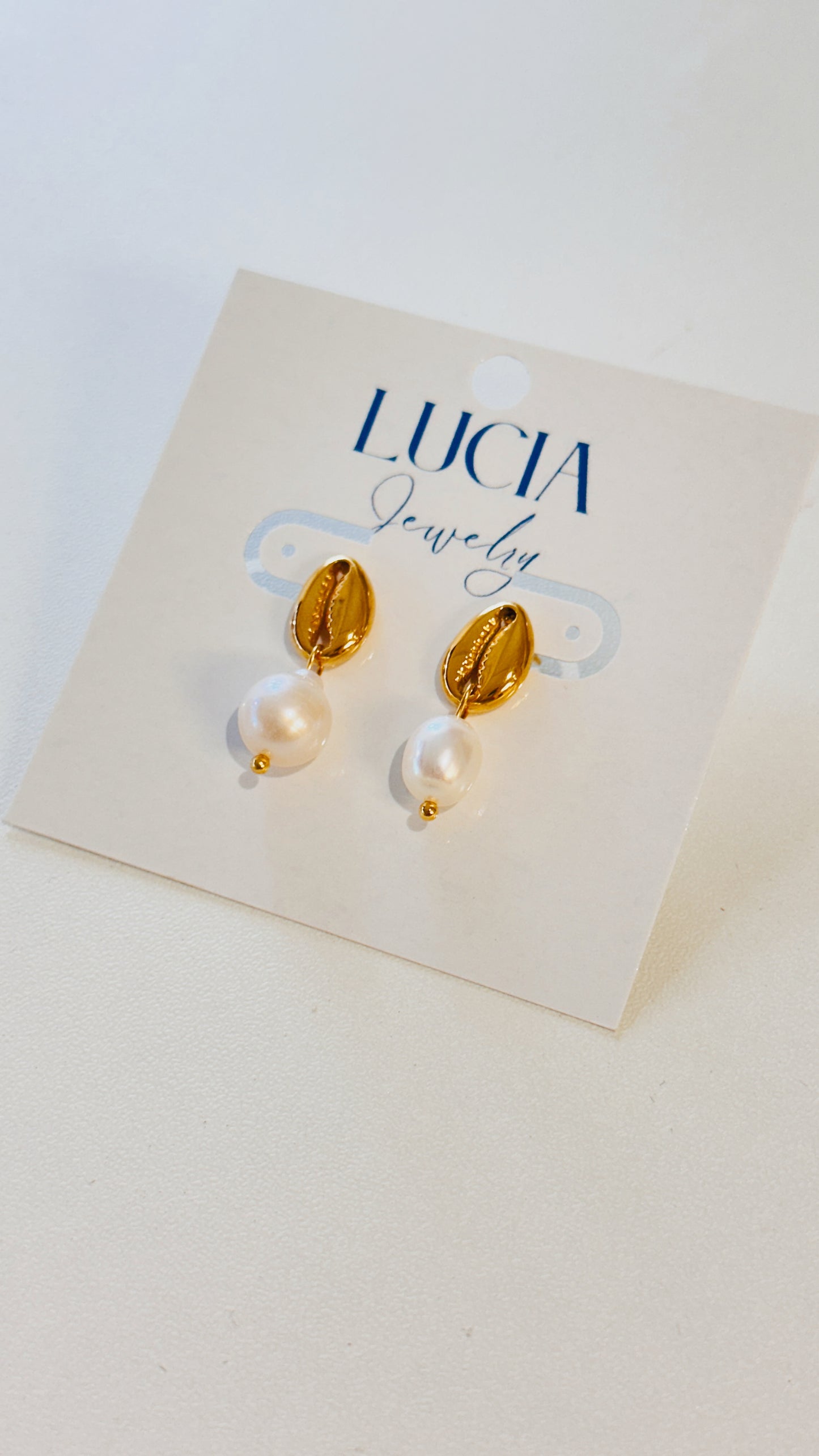 Cowrie + Pearl Earrings