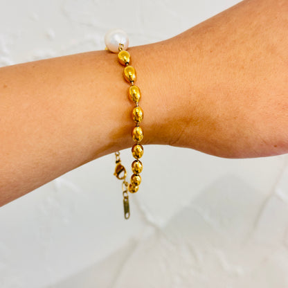 Round Beaded Pearl Bracelet