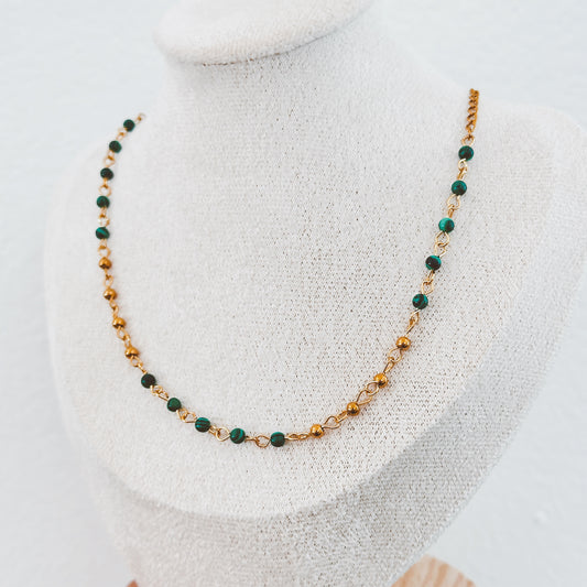 Beaded Malachite Chain