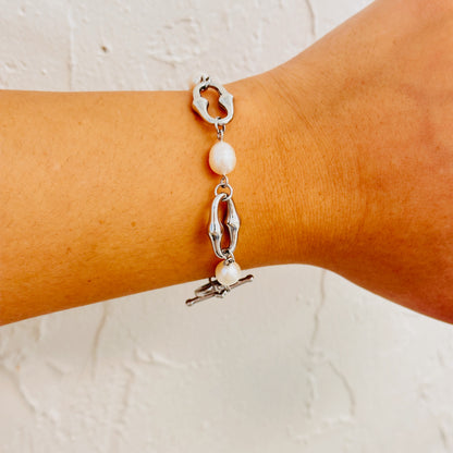 Abstract Pearl + Link Bracelet