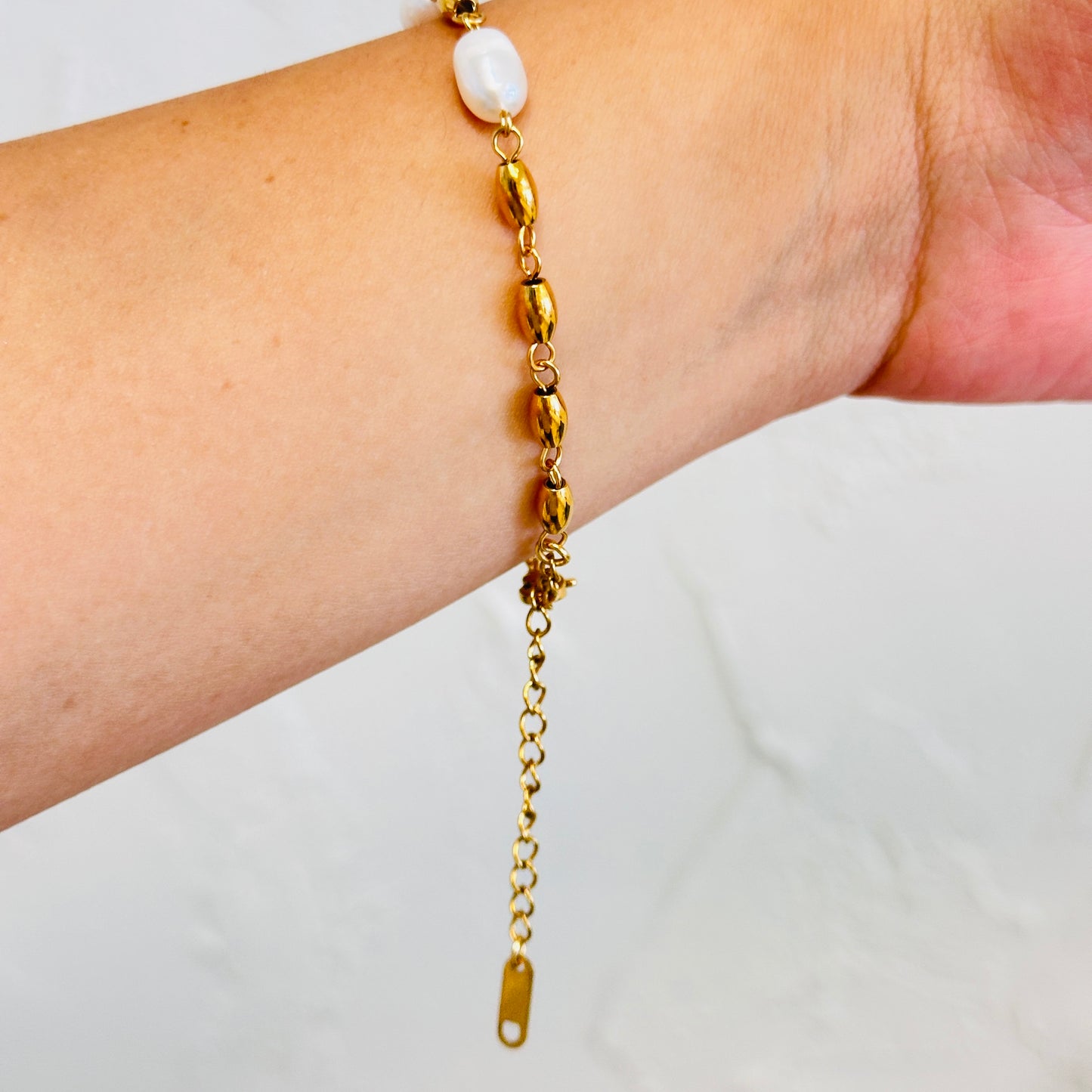 Pearl + Oval Beaded Bracelet