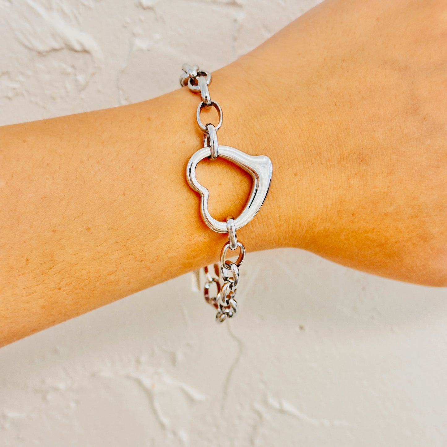 Chunky Heart Link Bracelet