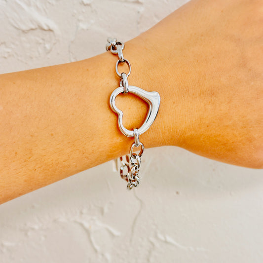 Chunky Heart Link Bracelet