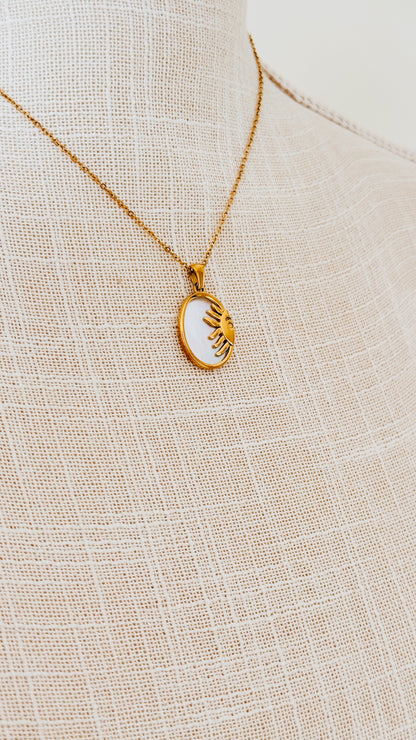 Mother of Pearl + Sunshine Pendant Necklace
