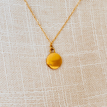 Mother of Pearl + Crescent Moon Pendant Necklace