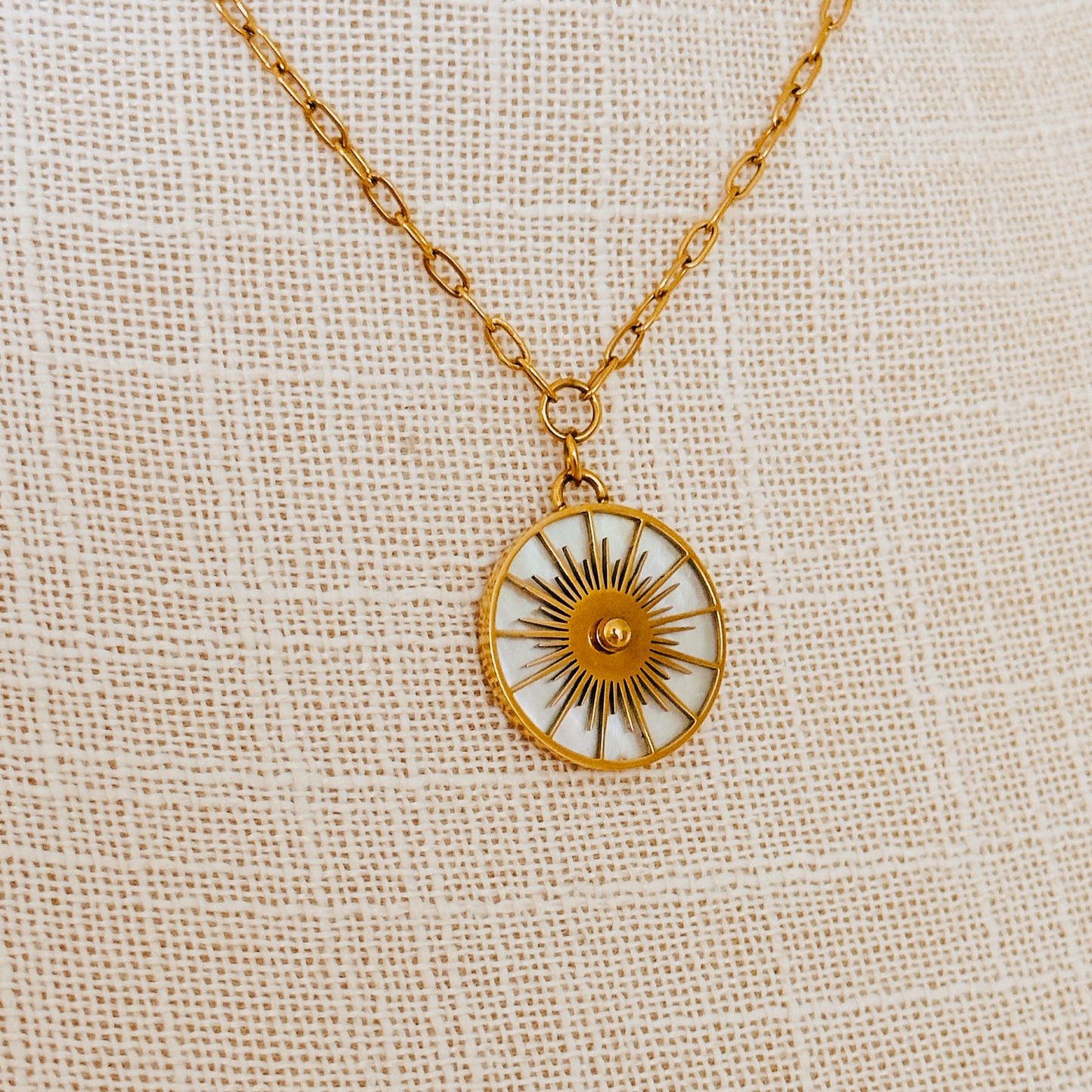 Mother of Pearl + Sundial Necklace