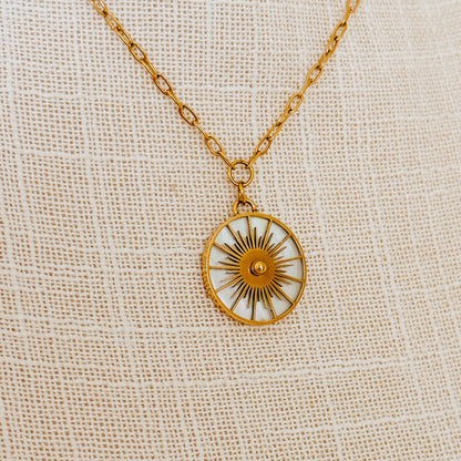 Mother of Pearl + Sundial Necklace