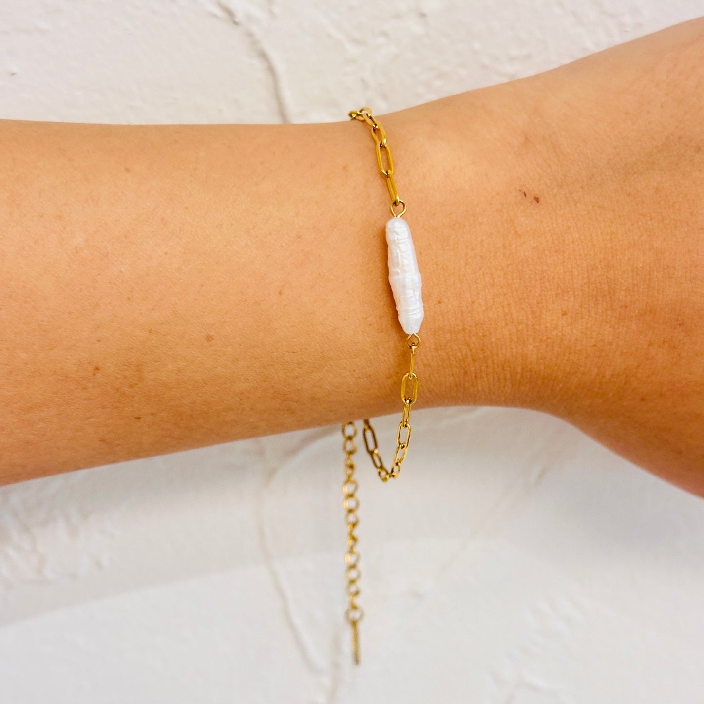 Freshwater Pearl Dainty Chain Bracelet