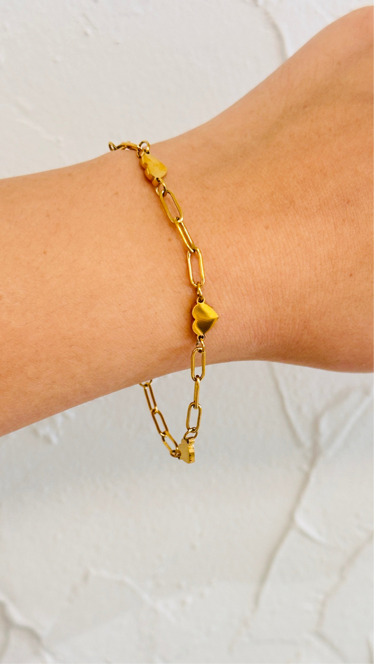 Heart Paper Clip Bracelet