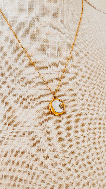 Mother of Pearl + Moonlight Pendant Necklace