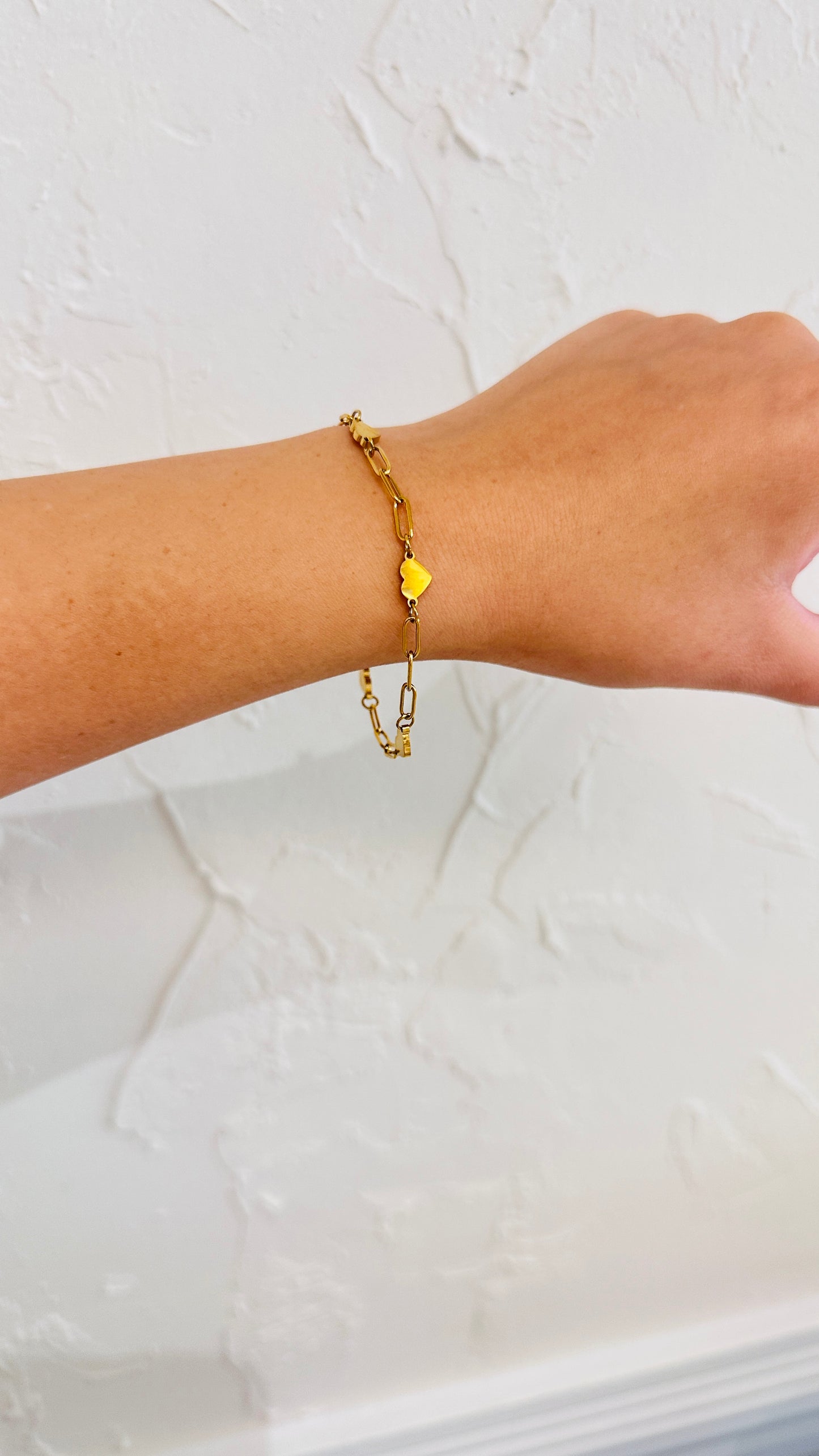 Heart Paper Clip Bracelet