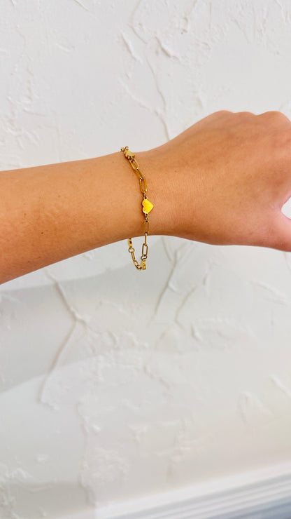 Heart Paper Clip Bracelet