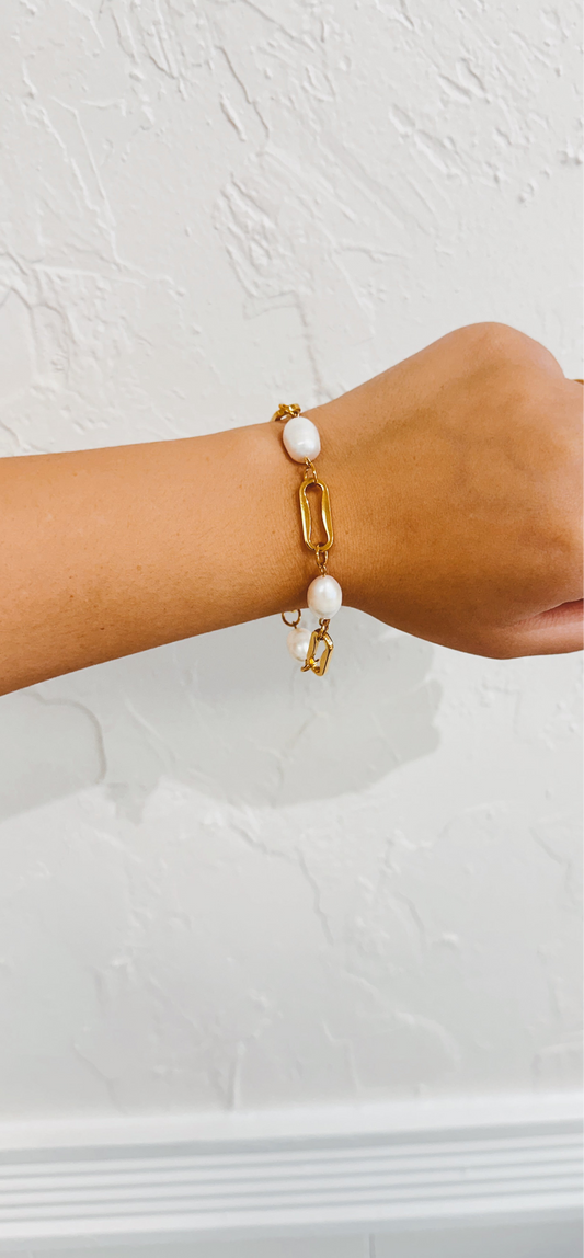 Baroque Pearl Link Bracelet