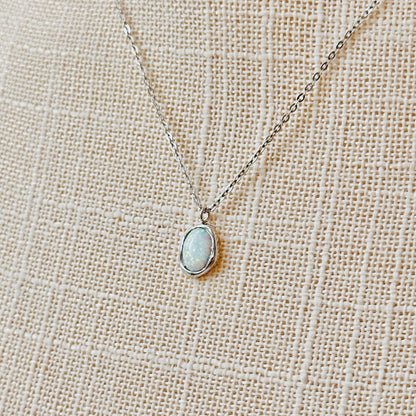 Dainty Opal Charm Necklace