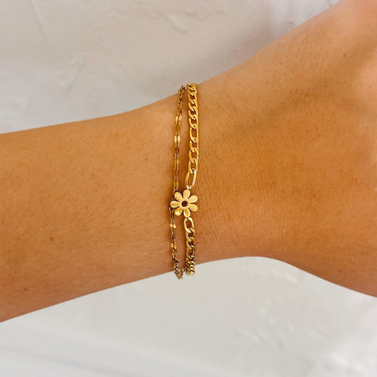 Daisy Double Chain Bracelet