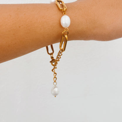 Bold Pearl Chain Bracelet