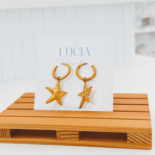 Swirly Starfish Hoops