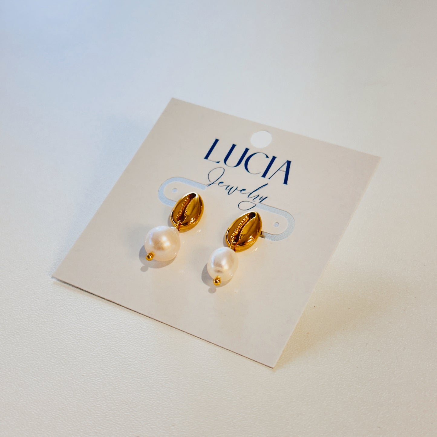 Cowrie + Pearl Earrings