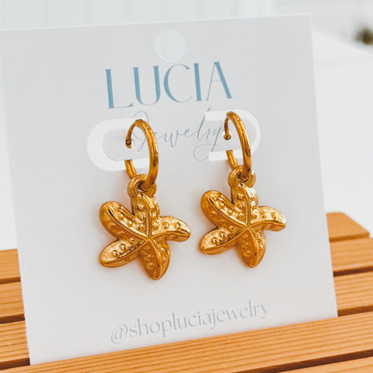 Dainty Starfish Hoops