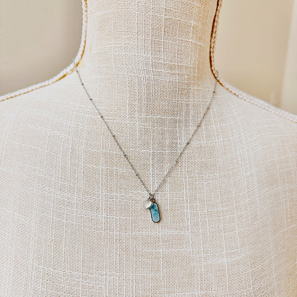 Amazonite + Heart Charm Necklace