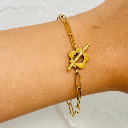 Floral OT Link Bracelet