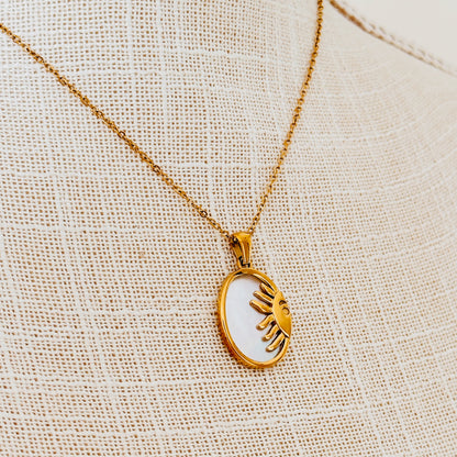 Mother of Pearl + Sunshine Pendant Necklace